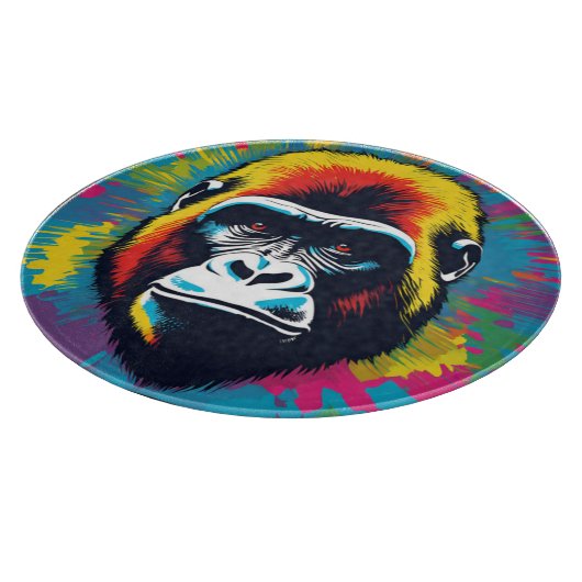 Gorilla Pop Cartoon Zeichnend Schneidebrett (Ecke)