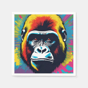 Gorilla Pop Cartoon Zeichnend Serviette