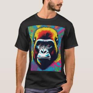 Gorilla Pop Cartoon Zeichnend T-Shirt