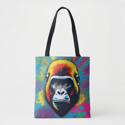 Gorilla Pop Cartoon Zeichnend Tasche (Vorderseite)