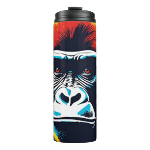 Gorilla Pop Cartoon Zeichnend Thermosbecher