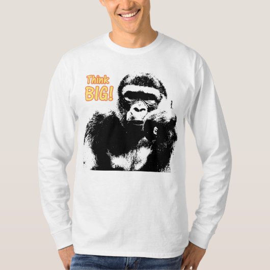 Gorilla Pop Kunst Motivierend Zitat Modernes Templ T-Shirt (Vorderseite)