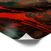 Gorilla Portrait Ein lebendiges Ölgemälde Poster (Ecke)