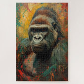 Gorilla Portrait Ein lebendiges Ölgemälde Puzzle (Vertikal)