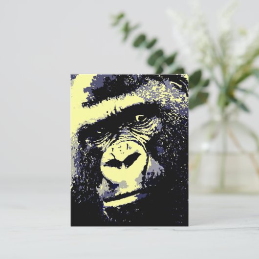 Gorilla Portrait Einladung (Stehend Vorderseite)