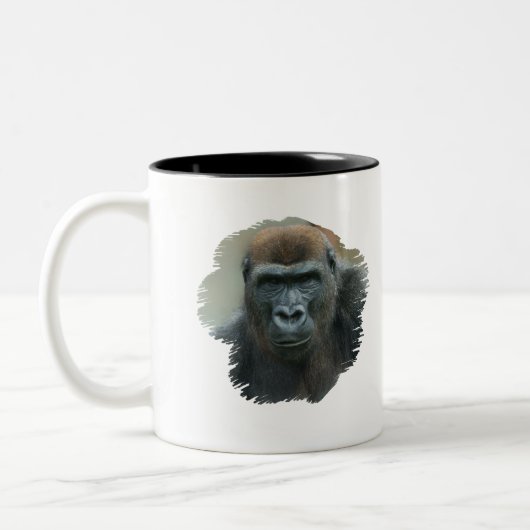 Gorilla Portrait Zweifarbige Tasse (Links)