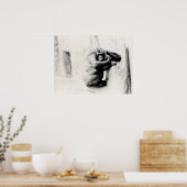 Gorilla-Pose Poster (Küche)