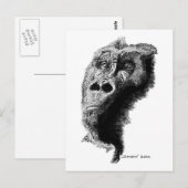Gorilla Postkarte (Vorne/Hinten)