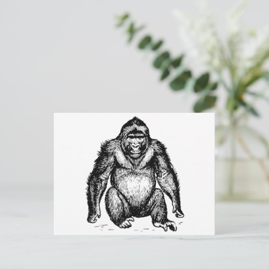 Gorilla Postkarte (Stehend Vorderseite)