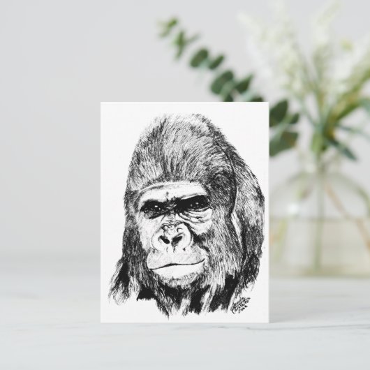 Gorilla Postkarte (Stehend Vorderseite)
