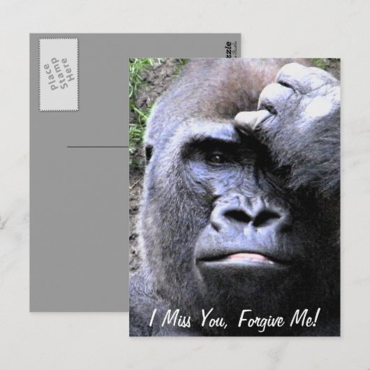 Gorilla_ Postkarte (Vorne/Hinten)