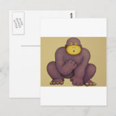 Gorilla Postkarte (Vorne/Hinten)