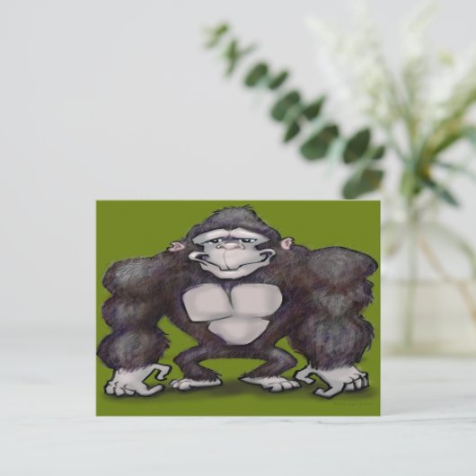 Gorilla Postkarte (Stehend Vorderseite)