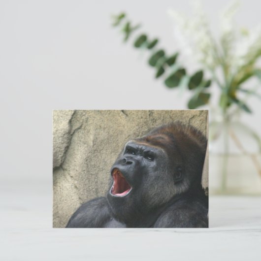 Gorilla-Postkarte singen Postkarte (Stehend Vorderseite)