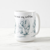 Gorilla Poueds Kaffeepen und Tinte Zeichnend Kaffeetasse (VorderseiteRechts)