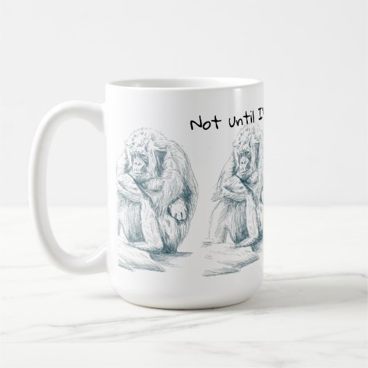 Gorilla Poueds Kaffeepen und Tinte Zeichnend Kaffeetasse (Links)