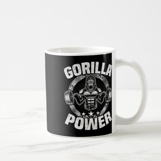 Gorilla Power Bodybuilding Gewichtheben Workout Kaffeetasse (Rechts)