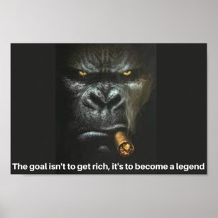 Gorilla raucht eine Zigarre mit einer Beschriftung Poster