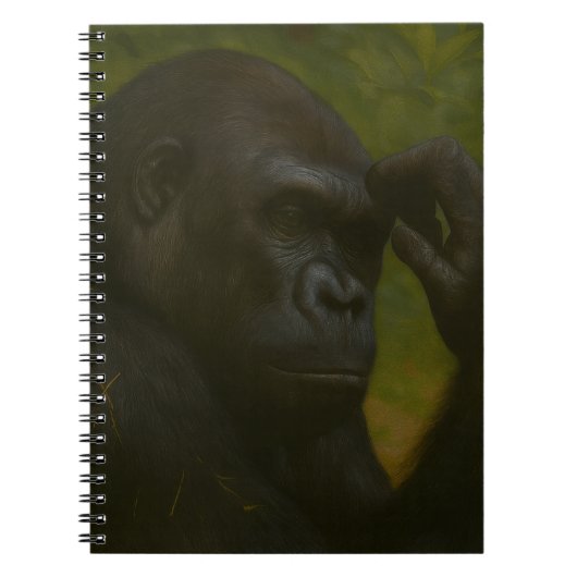 Gorilla Reflection - Ein durchdachtes Tierportrait Notizblock (Vorderseite)