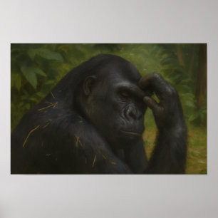 Gorilla Reflection - Ein durchdachtes Tierportrait Poster