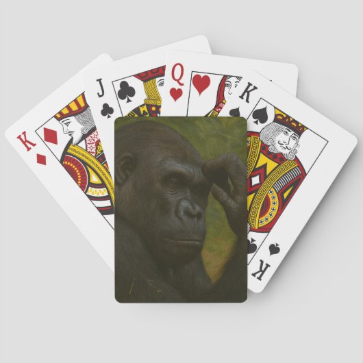 Gorilla Reflection - Ein durchdachtes Tierportrait Spielkarten (Rückseite)