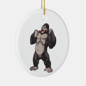 Gorilla Roaring Ape Monkey Keramik Ornament (Rechts)