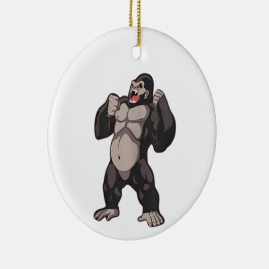 Gorilla Roaring Ape Monkey Keramik Ornament (Rechts)