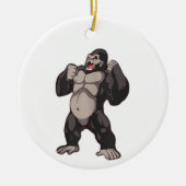 Gorilla Roaring Ape Monkey Keramik Ornament (Vorne)