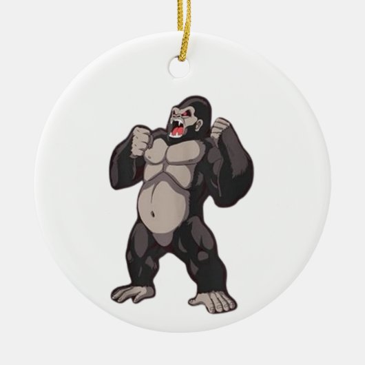 Gorilla Roaring Ape Monkey Keramik Ornament (Vorne)