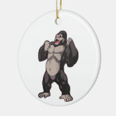 Gorilla Roaring Ape Monkey Keramik Ornament (Links)