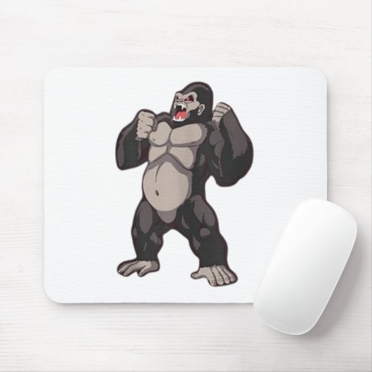 Gorilla Roaring Ape Monkey Mousepad (Mit Mouse)