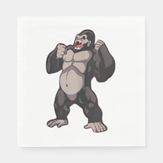 Gorilla Roaring Ape Monkey Serviette (Vorderseite)