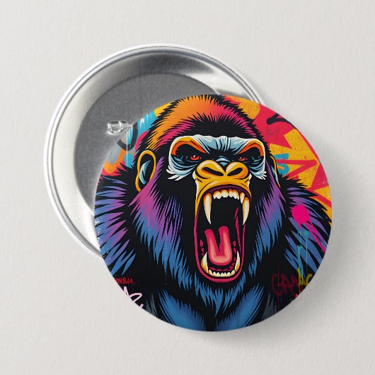 Gorilla-Rucksack Button (Vorne & Hinten)