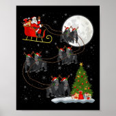 Gorilla Santa Sleigh Flying Funny Magical Christma Poster (Vorne)