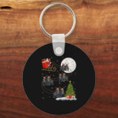 Gorilla Santa Sleigh Flying Funny Magical Christma Schlüsselanhänger (Vorderseite)