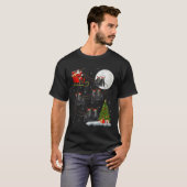 Gorilla Santa Sleigh Flying Funny Magical Christma T-Shirt (Vorne ganz)