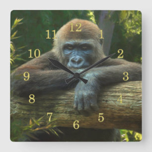 GORILLA “SAVE OUR SPECIES” QUADRATISCHE WANDUHR