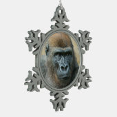 Gorilla Schneeflocken Zinn-Ornament (Links)