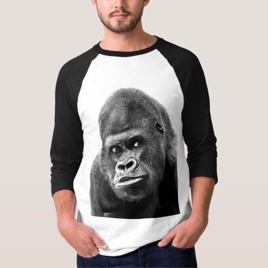 Gorilla Schwarz-weiß T-Shirt (Vorderseite)