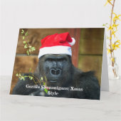 Gorilla Shenanigans über Weihnachten Karte (Gelbe Blume)