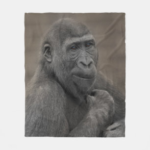 Gorilla Shufai Portrait Fleecedecke