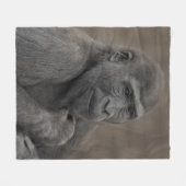 Gorilla Shufai Portrait Fleecedecke (Vorderseite (Horizontal))