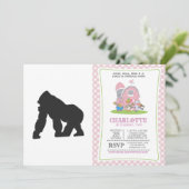 Gorilla-Silhouette Einladung (Stehend Vorderseite)