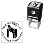 Gorilla Silhouette "From the Library" Buchname Permastempel (Beispiel)