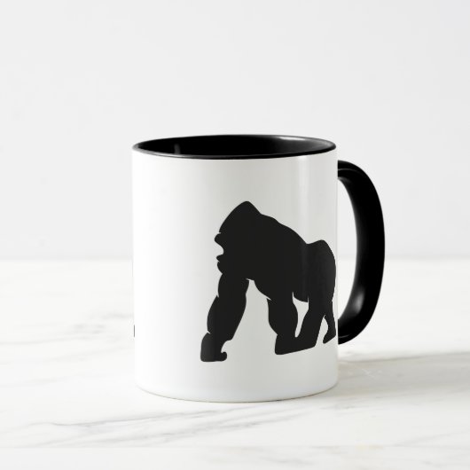 Gorilla-Silhouette Tasse (VorderseiteRechts)