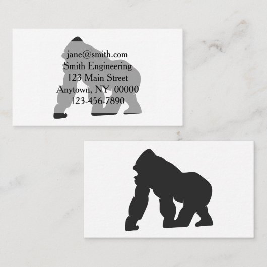 Gorilla-Silhouette Visitenkarte (Vorne/Hinten)