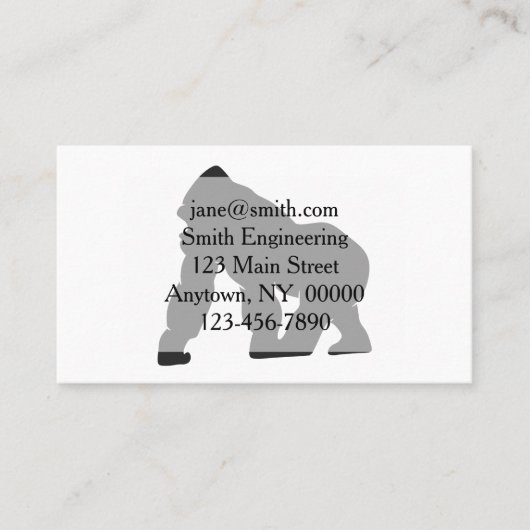 Gorilla-Silhouette Visitenkarte (Vorderseite)