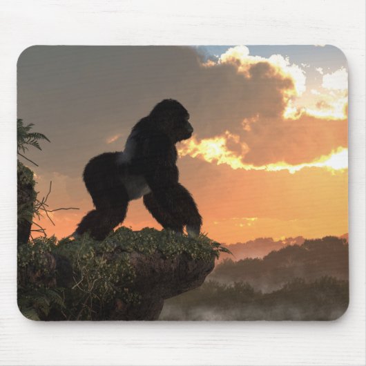 Gorilla-Sonnenuntergang Mousepad (Vorne)