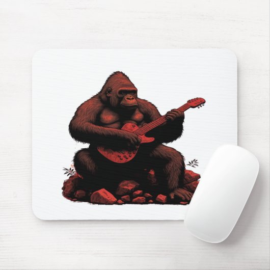 Gorilla spielt Gitarre Mousepad (Mit Mouse)