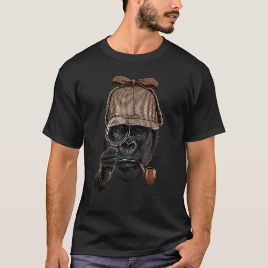 Gorilla Spy Inspector Investigator Goril T-Shirt (Vorderseite)